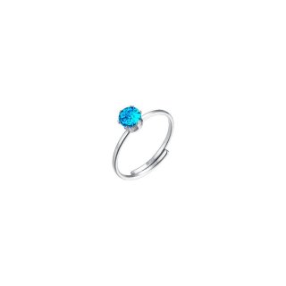 Luca Barra - Anello Donna Acciaio - Zircone Acquamarina