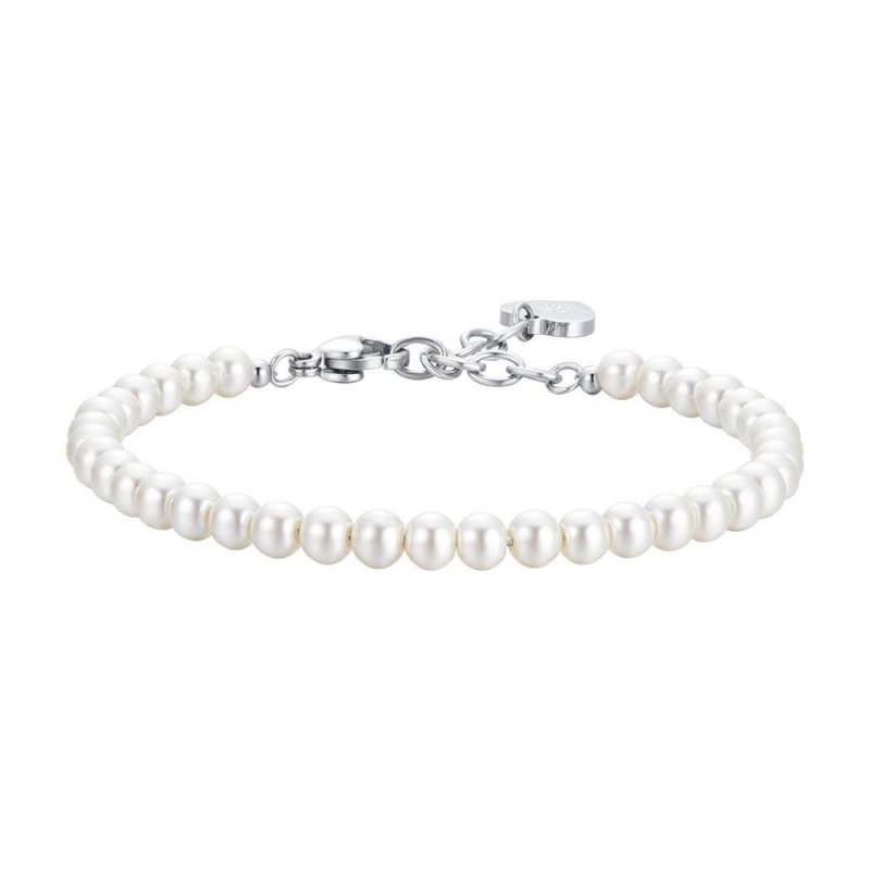Luca Barra - Bracciale Donna - Acciaio - Perle Bianche