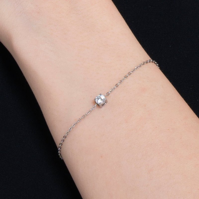 Luca Barra - Bracciale Donna Acciaio - Cristallo Bianco - 16+3Cm