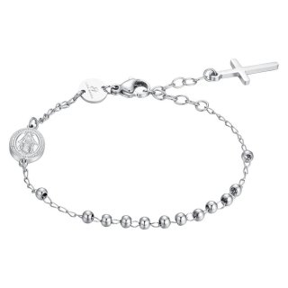 Luca Barra - Bracciale Rosario Donna - Acciaio - Sfere 3Mm