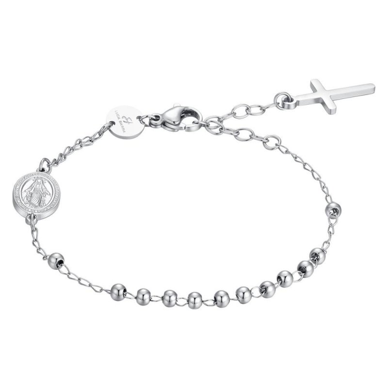 Luca Barra - Bracciale Rosario Donna - Acciaio - Sfere 3Mm