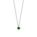 Luca Barra - Collana Donna Acciaio - Zircone Verde - 40+5Cm