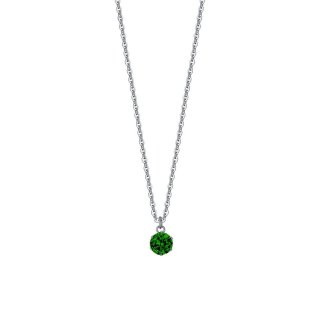 Luca Barra - Collana Donna Acciaio - Zircone Verde - 40+5Cm