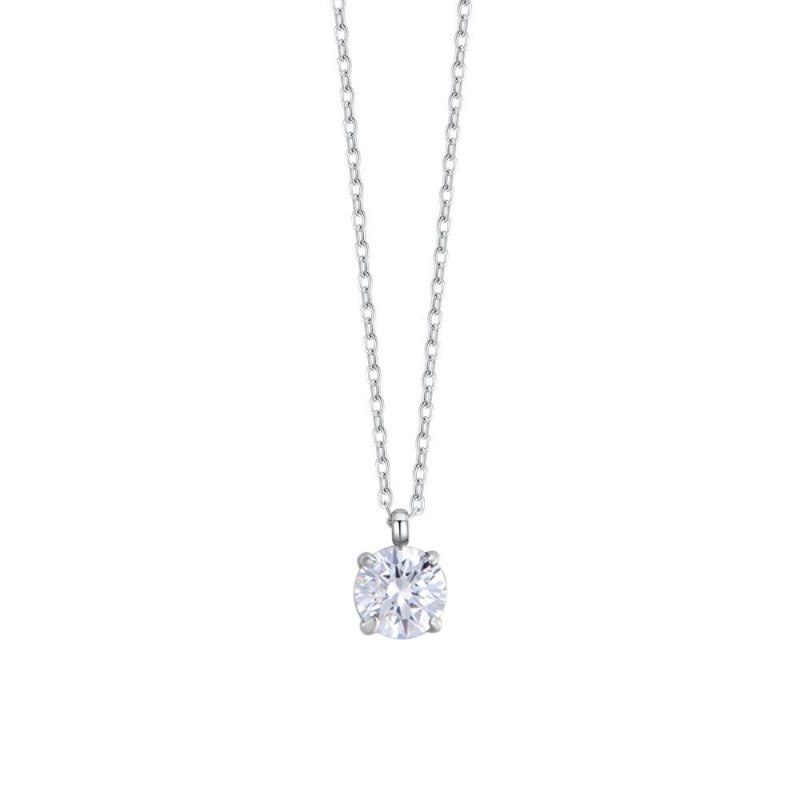 Luca Barra - Collana Donna Acciaio - Cristallo Bianco Elegante