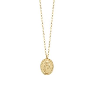 Luca Barra - Collana Donna Medaglietta Madonnina - Acciaio Ip Gold