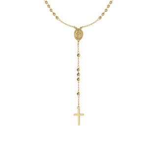 Luca Barra - Collana Rosario Donna - Acciaio Ip Gold - Sfere 3Mm
