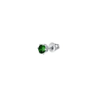 Luca Barra - Mono Orecchino Donna - Acciaio - Zircone Verde