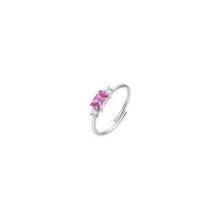 Luca Barra - Anello Donna Acciaio - Zirconi Rosa E Bianchi