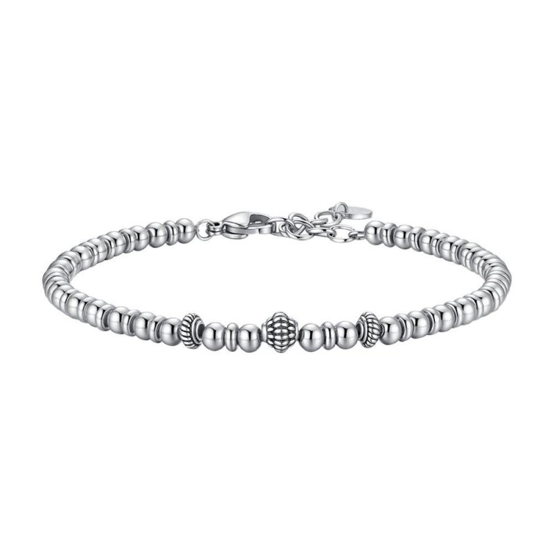 Luca Barra - Bracciale Uomo Acciaio - Effetto Vintage - 19+3Cm