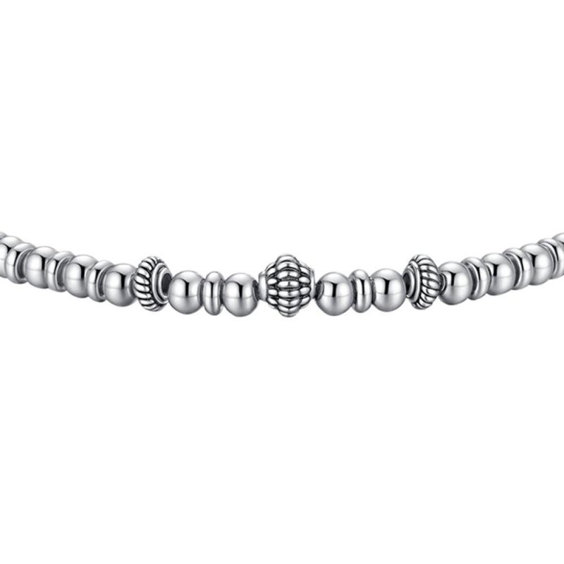 Luca Barra - Bracciale Uomo Acciaio - Effetto Vintage - 19+3Cm