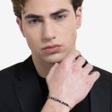 Luca Barra - Bracciale Uomo Acciaio - Effetto Vintage - Sfere Nere