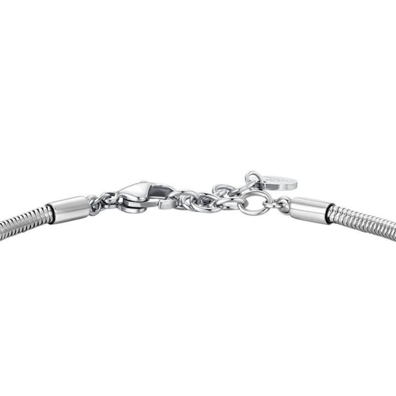 Luca Barra - Bracciale Uomo Acciaio - Effetto Vintage - Sfere Nere