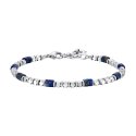 Luca Barra - Bracciale Uomo Acciaio - Ematite - Pietre Lapis