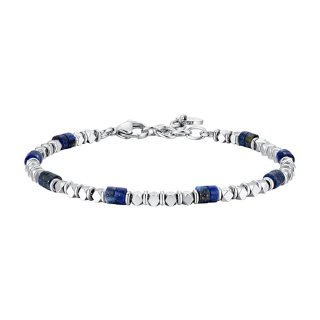 Luca Barra - Bracciale Uomo Acciaio - Ematite - Pietre Lapis