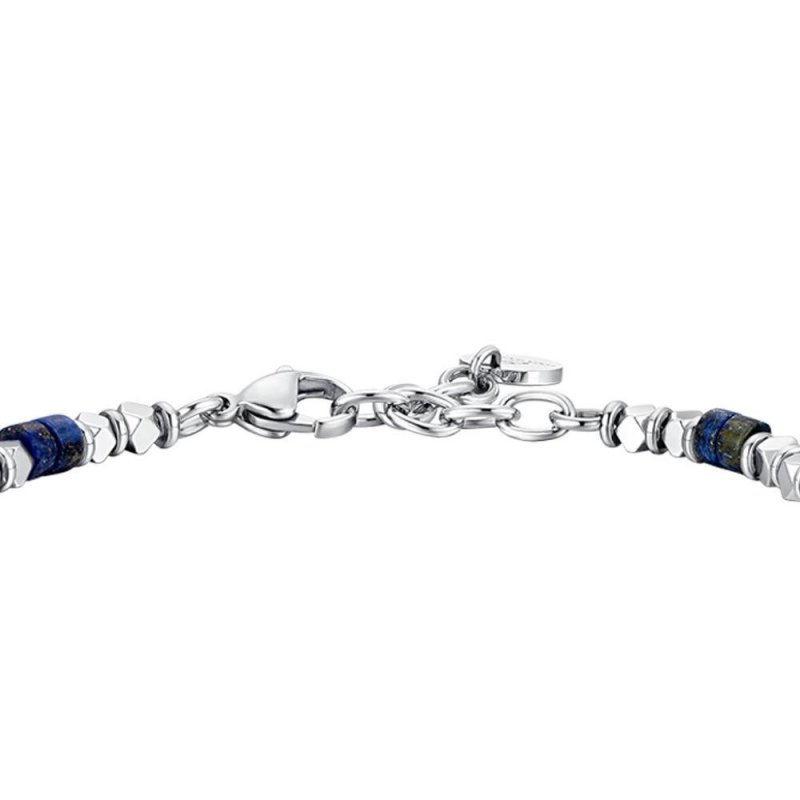 Luca Barra - Bracciale Uomo Acciaio - Ematite - Pietre Lapis