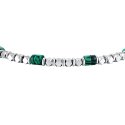 Luca Barra - Bracciale Uomo Acciaio - Ematite - Malachite