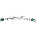 Luca Barra - Bracciale Uomo Acciaio - Ematite - Malachite