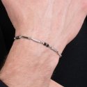 Luca Barra - Bracciale Uomo Acciaio - Pietre Agata Elegante