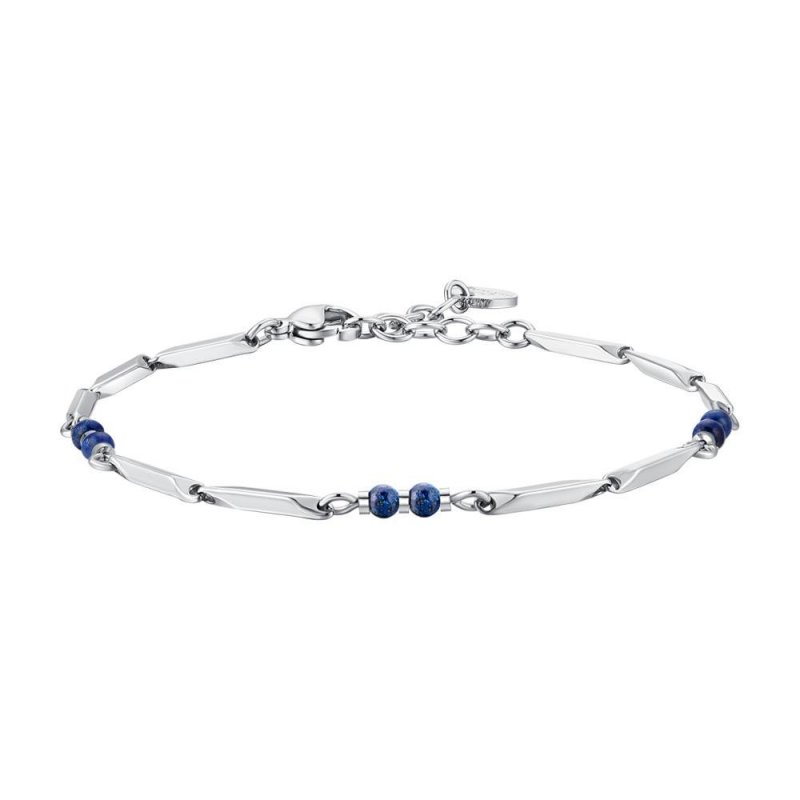 Luca Barra - Bracciale Uomo - Acciaio - Pietre Lapis