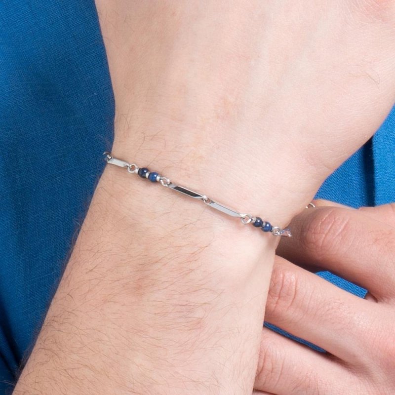 Luca Barra - Bracciale Uomo - Acciaio - Pietre Lapis