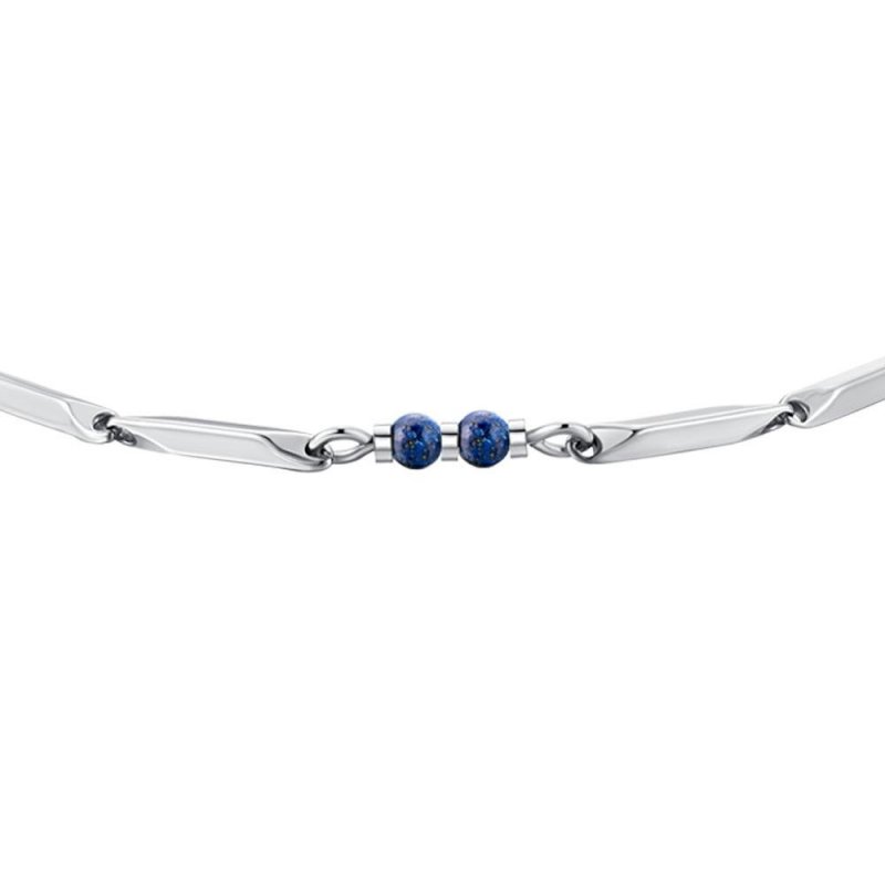 Luca Barra - Bracciale Uomo - Acciaio - Pietre Lapis