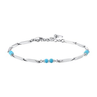 Luca Barra - Bracciale Uomo - Acciaio - Pietre Turchesi