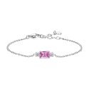 Luca Barra - Bracciale Donna - Acciaio - Zirconi Rosa E Bianchi