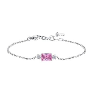 Luca Barra - Bracciale Donna - Acciaio - Zirconi Rosa E Bianchi