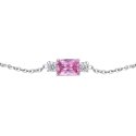 Luca Barra - Bracciale Donna - Acciaio - Zirconi Rosa E Bianchi