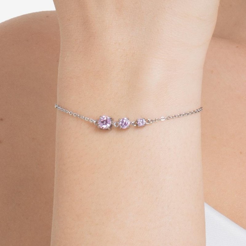 Luca Barra - Bracciale Donna - Acciaio - Zirconi Rosa