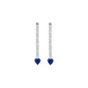 Luca Barra - Orecchini Tennis Donna - Acciaio - Cristalli Bianchi Blu