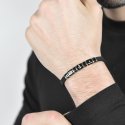 Luca Barra - Bracciale Uomo Silicone Nero - Acciaio - Ip Nero Gold