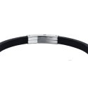 Luca Barra - Bracciale Uomo Silicone Nero - Acciaio - Ip Nero Gold