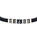 Luca Barra - Bracciale Uomo Silicone Nero - Acciaio - Ip Nero Gold