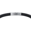 Luca Barra - Bracciale Uomo - Silicone Nero - Acciaio - Rosa Dei Venti