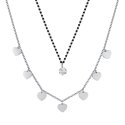 Luca Barra - Collana Donna Acciaio - Cuori - Cristallo Bianco