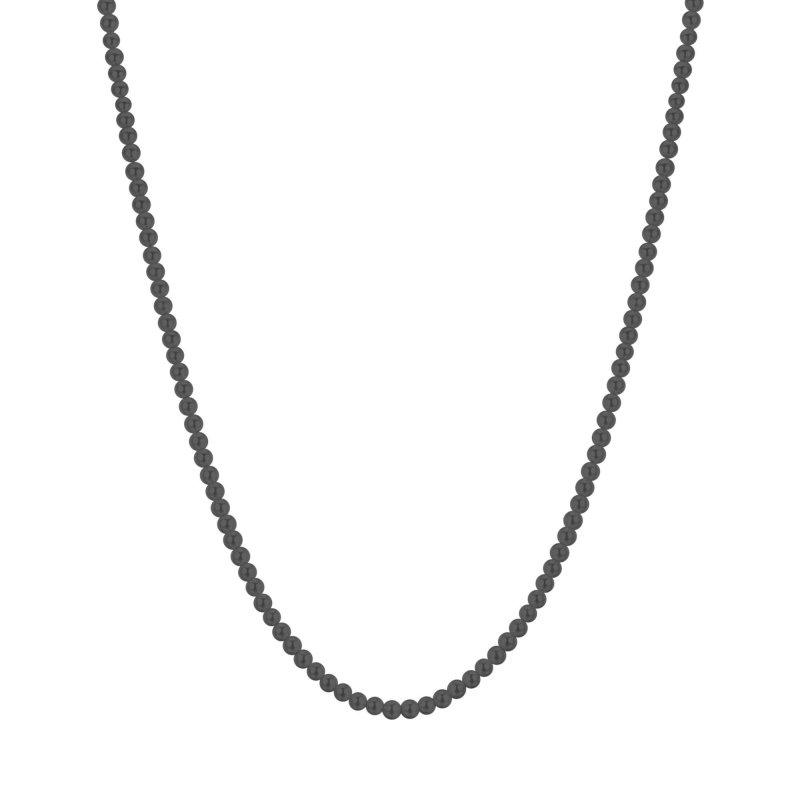 Luca Barra - Collana Uomo Acciaio - Perle Nere - Elegante