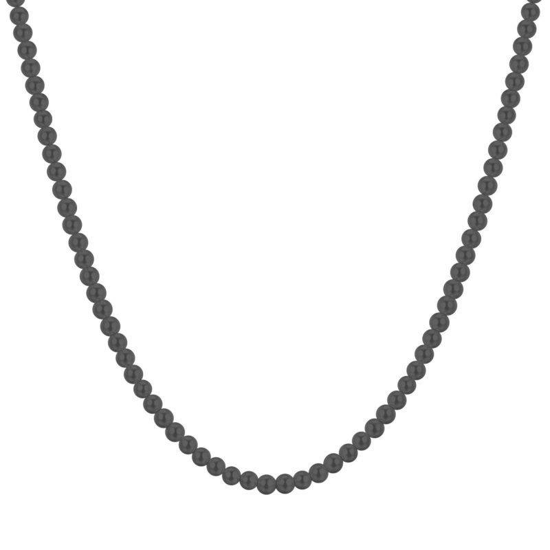Luca Barra - Collana Uomo Acciaio - Perle Nere - Elegante