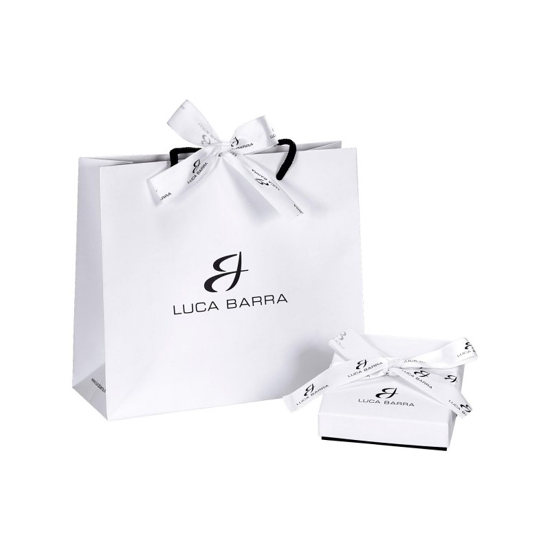 Luca Barra - Collana Uomo Acciaio - Perle Nere - Elegante
