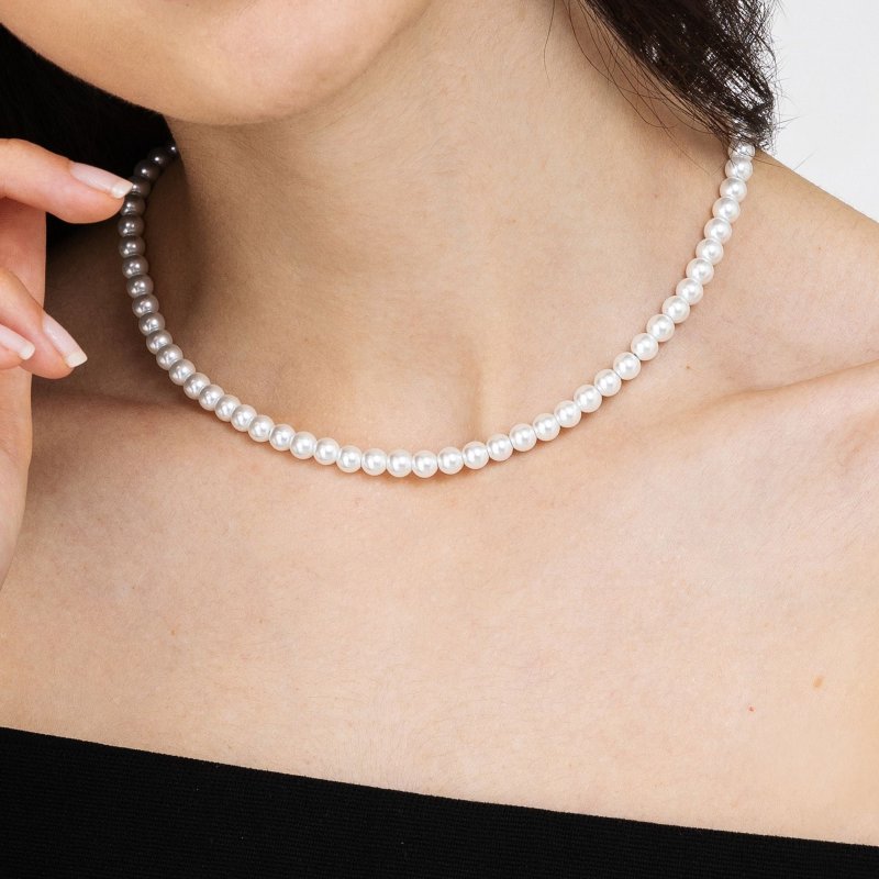 Luca Barra - Collana Donna Perle Bianche - Acciaio - Elegante