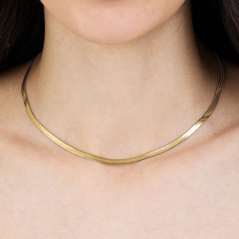 Luca Barra - Collana Snake Donna - Acciaio Dorato - 38+5Cm