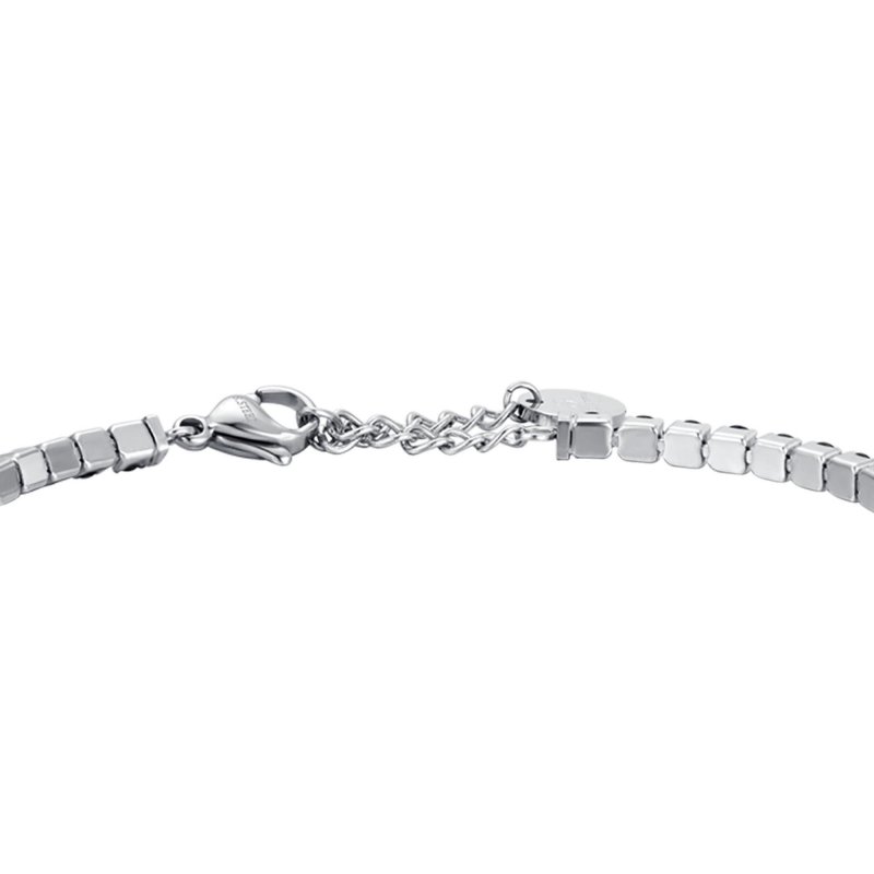 Luca Barra - Bracciale Tennis Uomo - Acciaio - Cristalli Neri