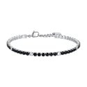 Luca Barra - Bracciale Tennis Uomo - Acciaio - Cristalli Neri E Bianchi