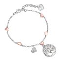 Luca Barra - Bracciale Albero Vita - Acciaio - Cuori Rosè
