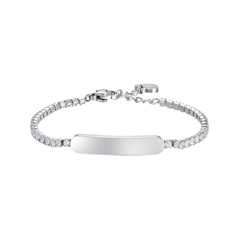 Luca Barra - Bracciale Tennis Bambina - Acciaio - Cristalli Bianchi