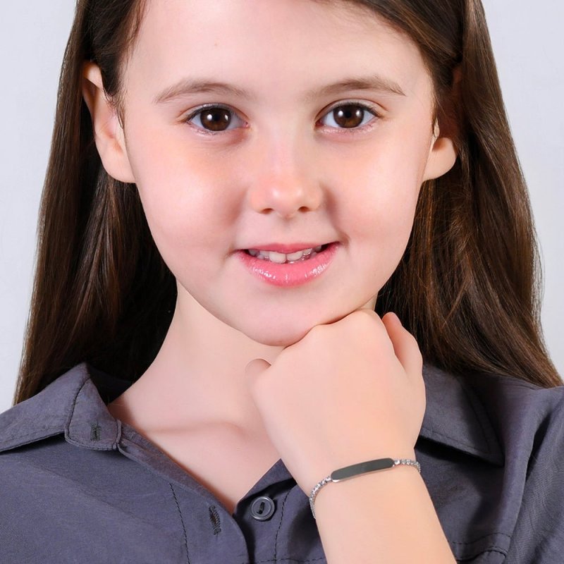 Luca Barra - Bracciale Tennis Bambina - Acciaio - Cristalli Bianchi