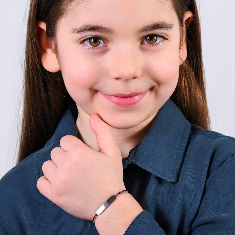 Luca Barra - Bracciale Tennis Bambina - Acciaio - Cristalli Rossi