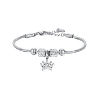 Luca Barra - Bracciale Bambina - Acciaio - Cristalli Bianchi