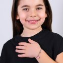Luca Barra - Bracciale Bambina - Acciaio - Fiore Smalto Rosa Bianco