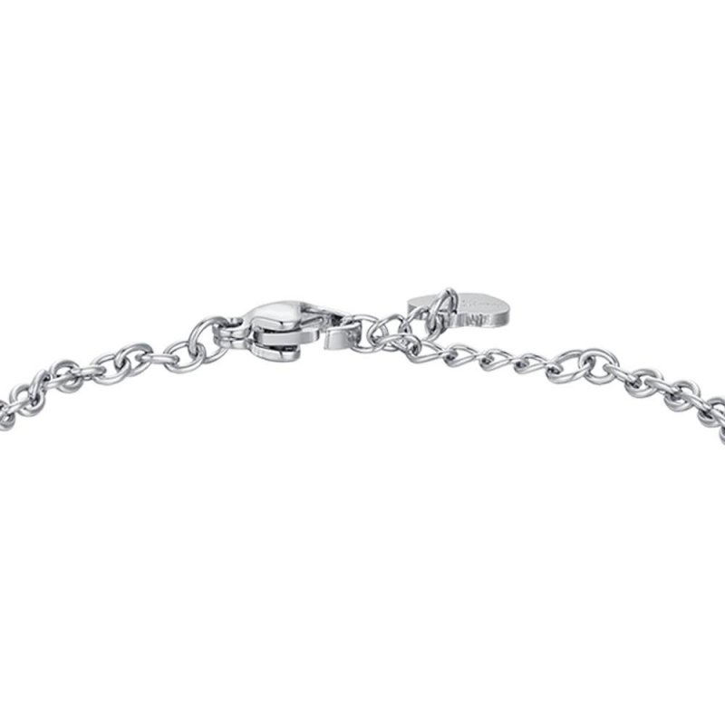 Luca Barra - Bracciale Bambina - Acciaio - Fiore Smalto Rosa Bianco